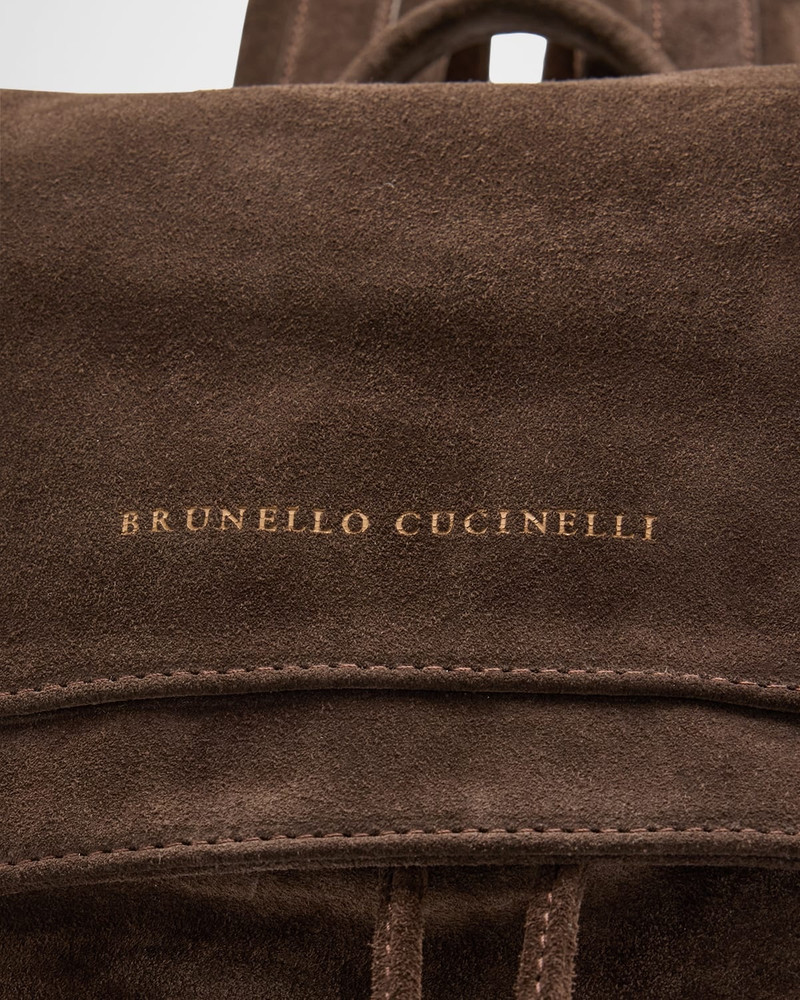 Men's Suede Zaino Leisure Backpack 5