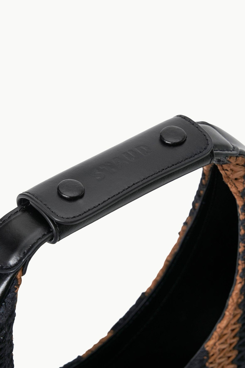 STAUD MOON TOTE BAG BLACK TAN SEASHORE STRIPE 6