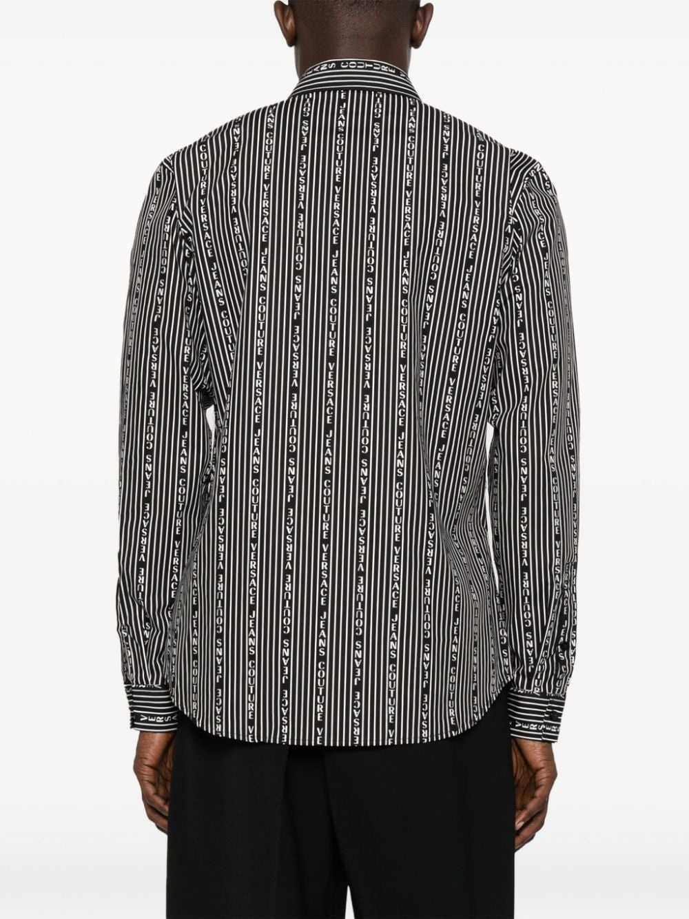 logo-print striped shirt - 4