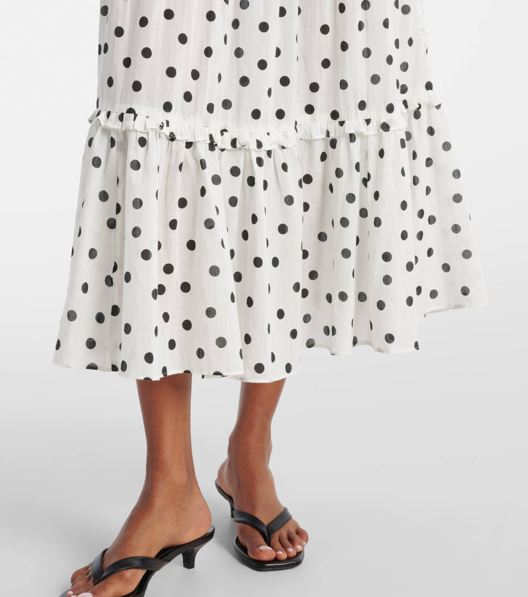 Polka-dot cotton maxi dress - 5
