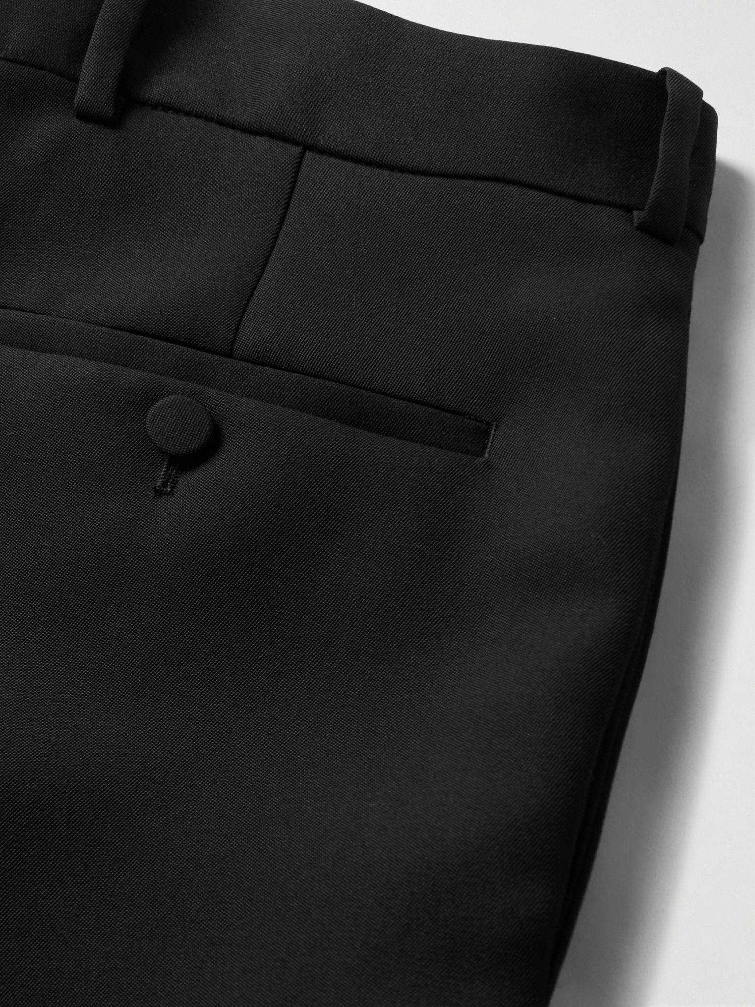 Slim-Fit Straight-Leg Wool Trousers Black - 5