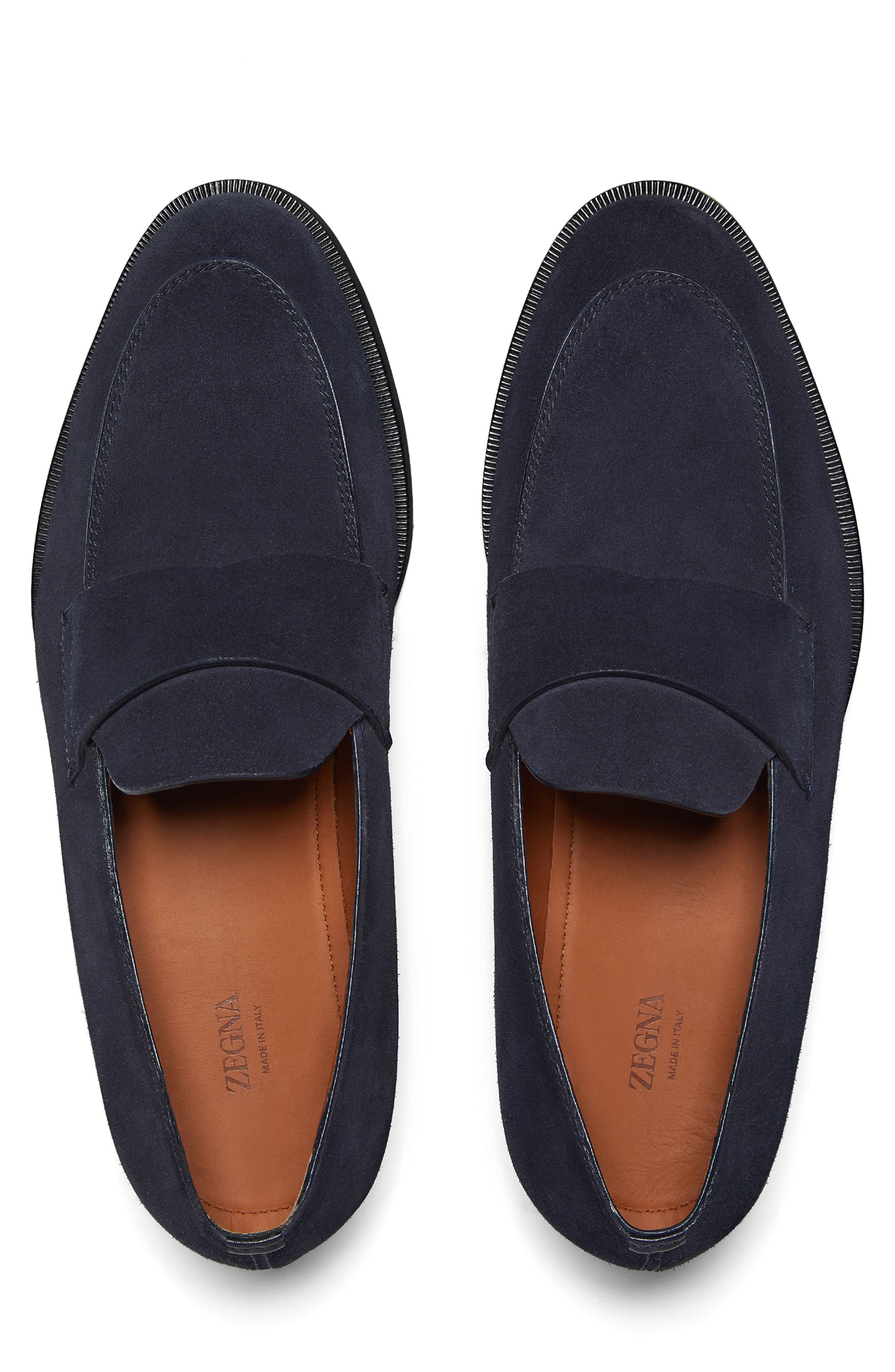 ZEGNA Torino Suede Loafer in Navy at Nordstrom - 3