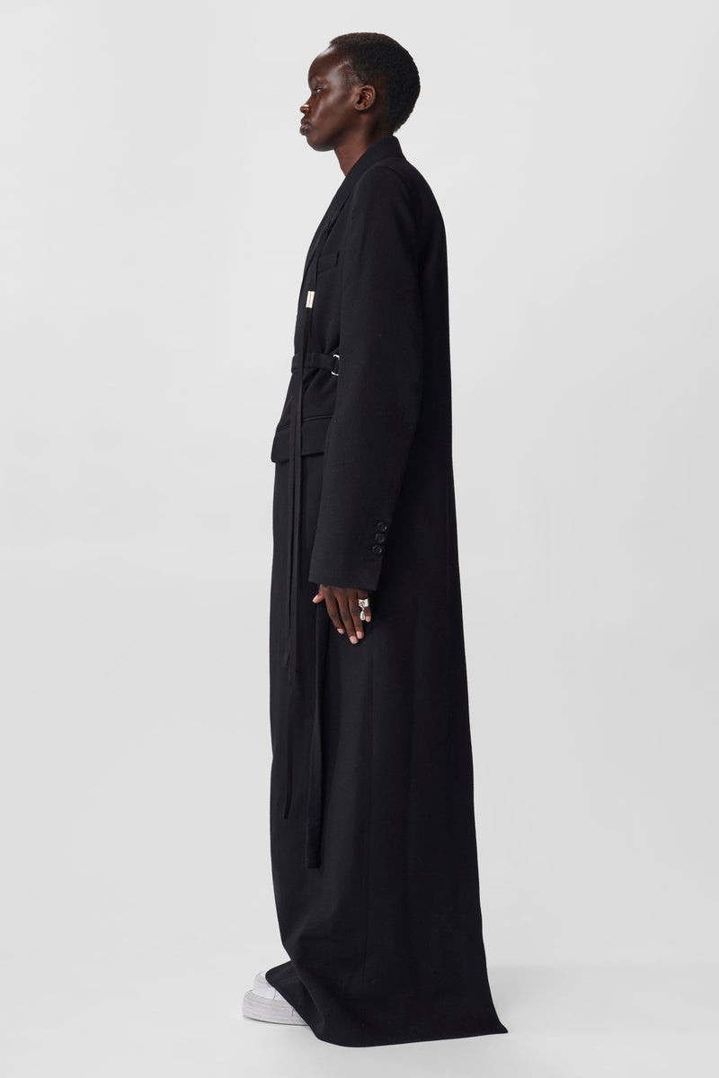 Ann Demeulemeester Eleni Long Wrap Coat Brushed Wool Light outlook