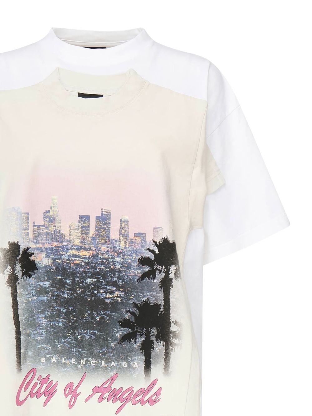 city-print panelled t-shirt - 3