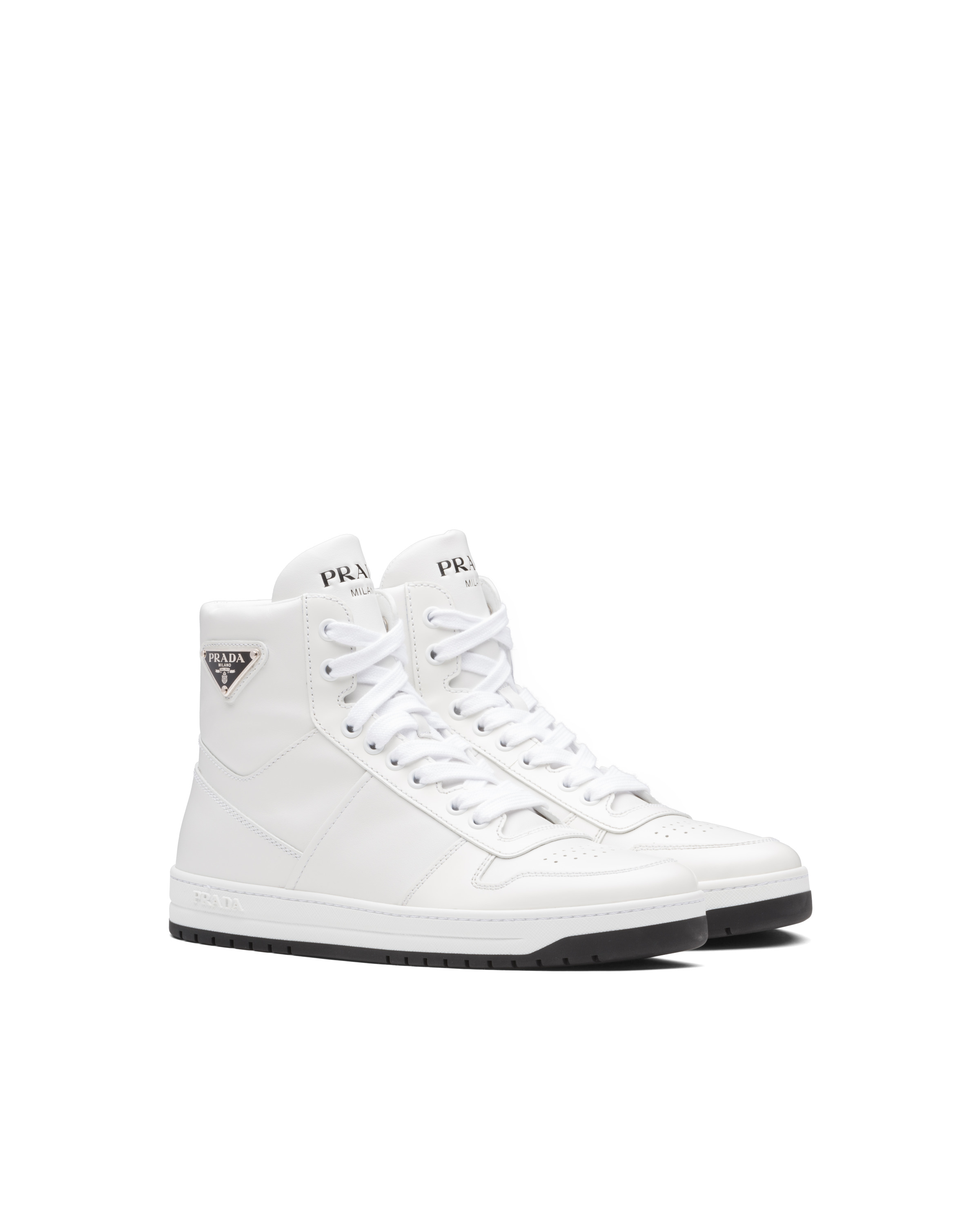 Downtown perforated leather high-top sneakers - 1