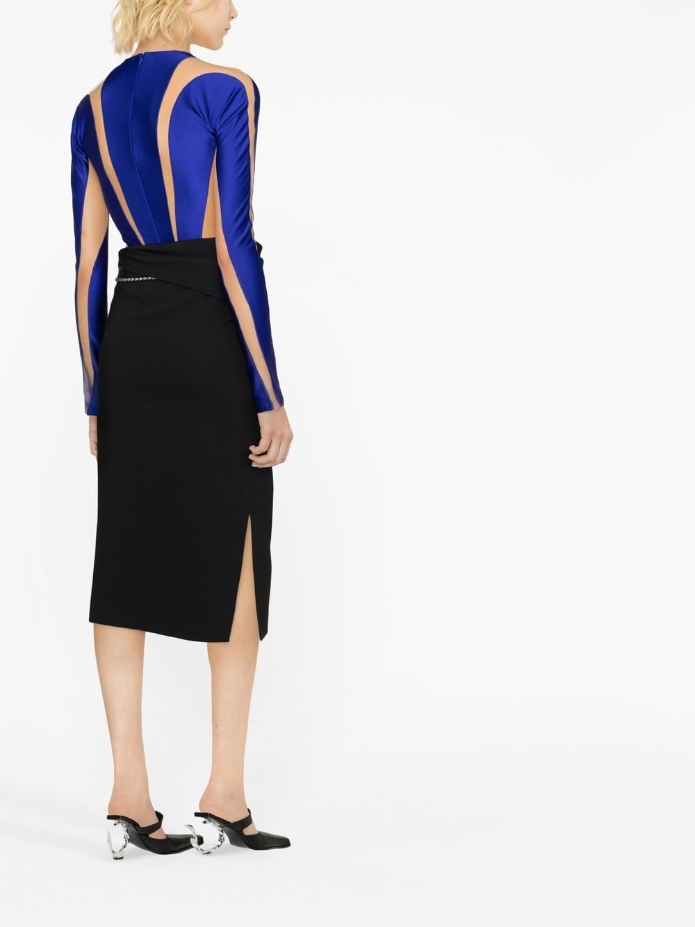 sheer panelling long-sleeved body - 3