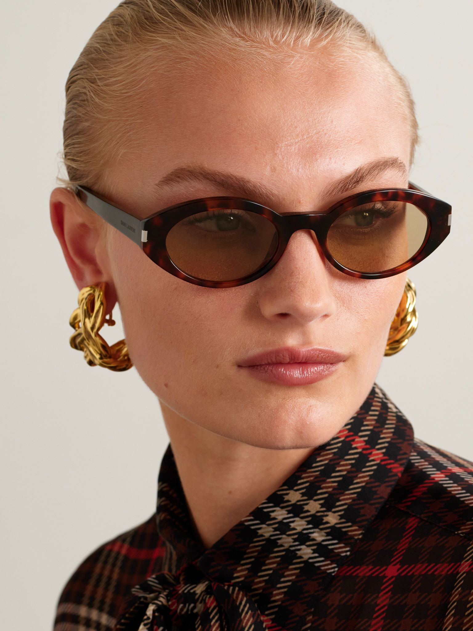 Oval-frame tortoiseshell acetate sunglasses Tortoiseshell - 2