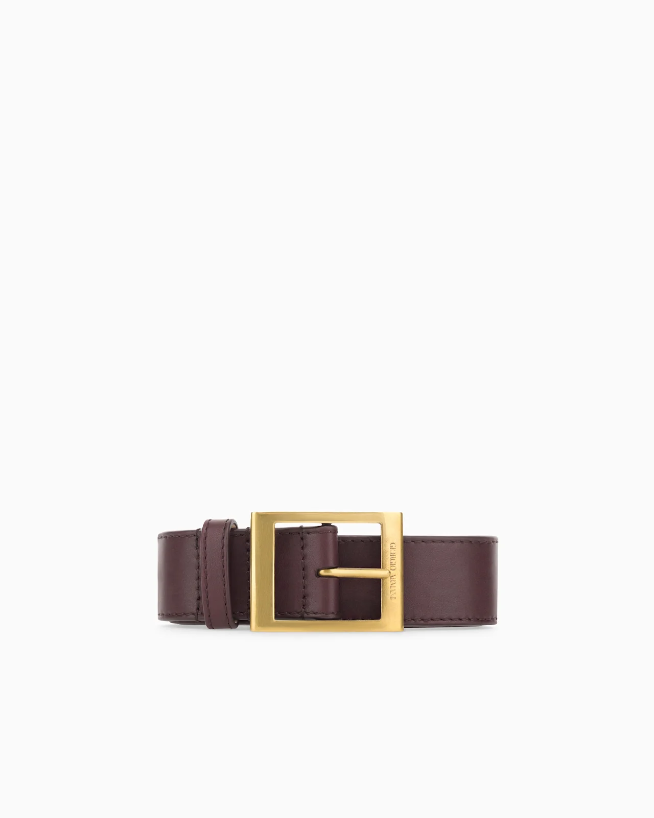 ADJUSTABLE SMOOTH LEATHER BELT WITH PRONG BUCKLE - 1