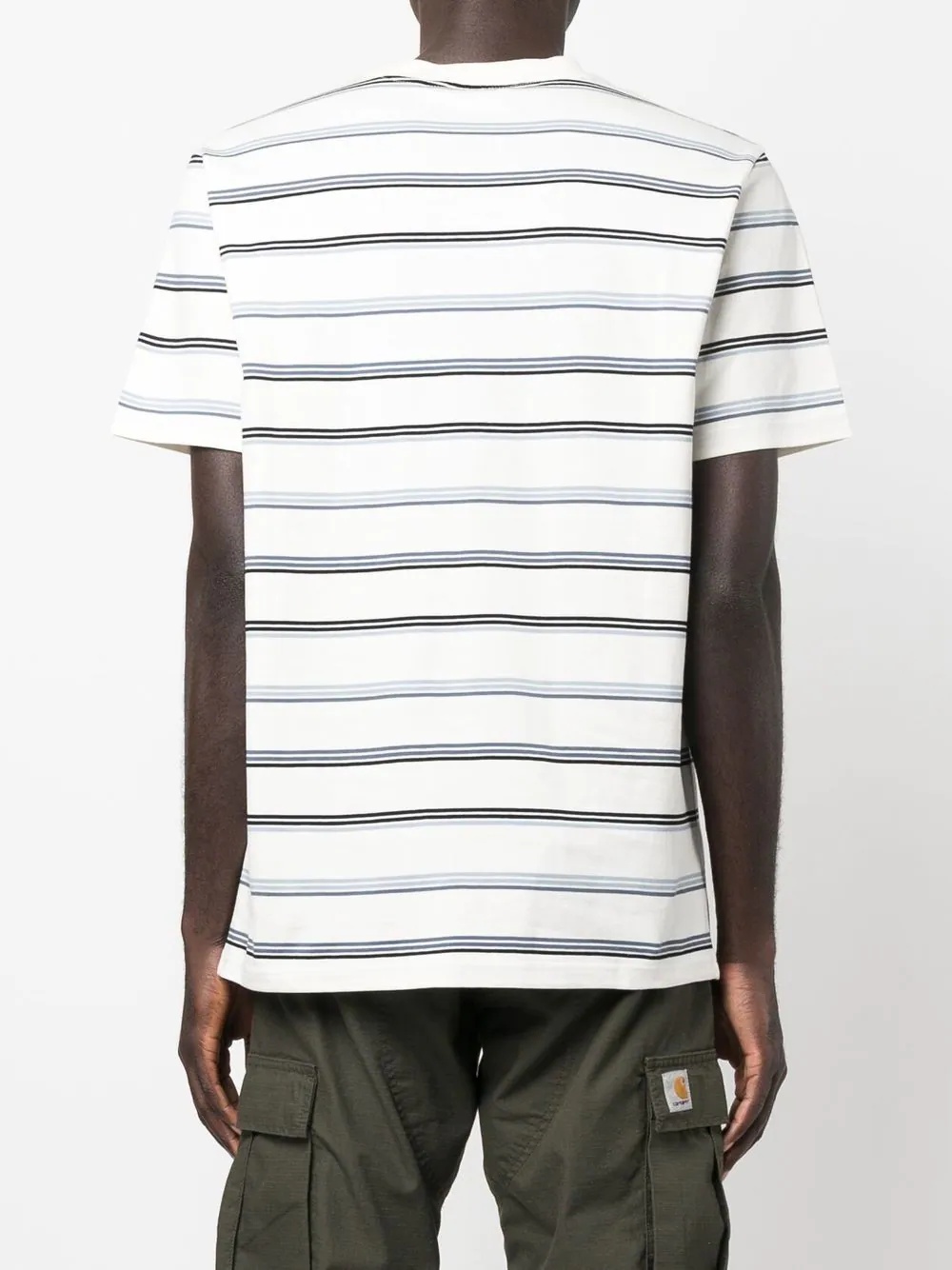 logo-embroidered striped T-shirt - 4