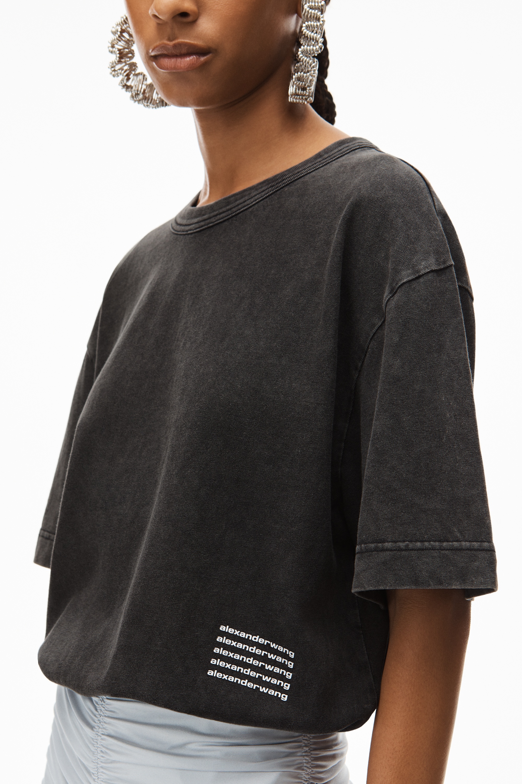 ACID WASH TEE IN HIGH TWIST JERSEY - 3