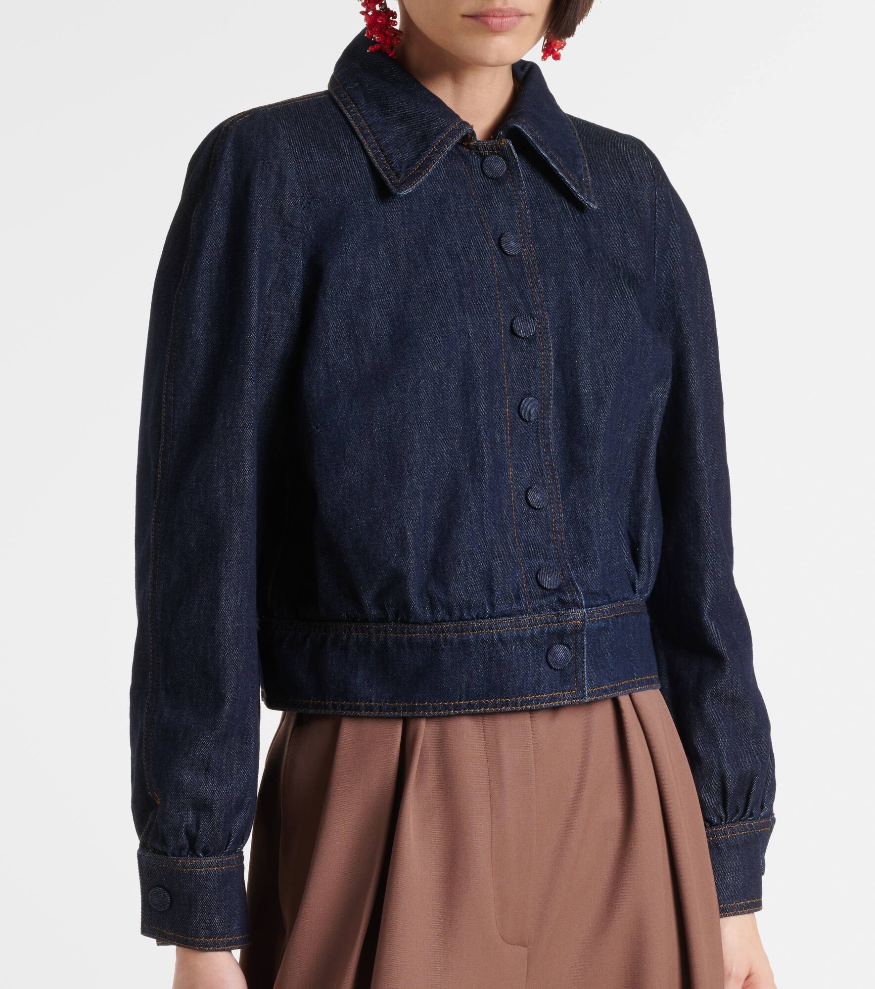 Cropped denim jacket - 6