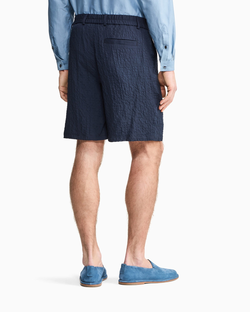 DOUBLE-PLEAT BERMUDA SHORTS IN LYOCELL AND SILK FROISSÉ 3