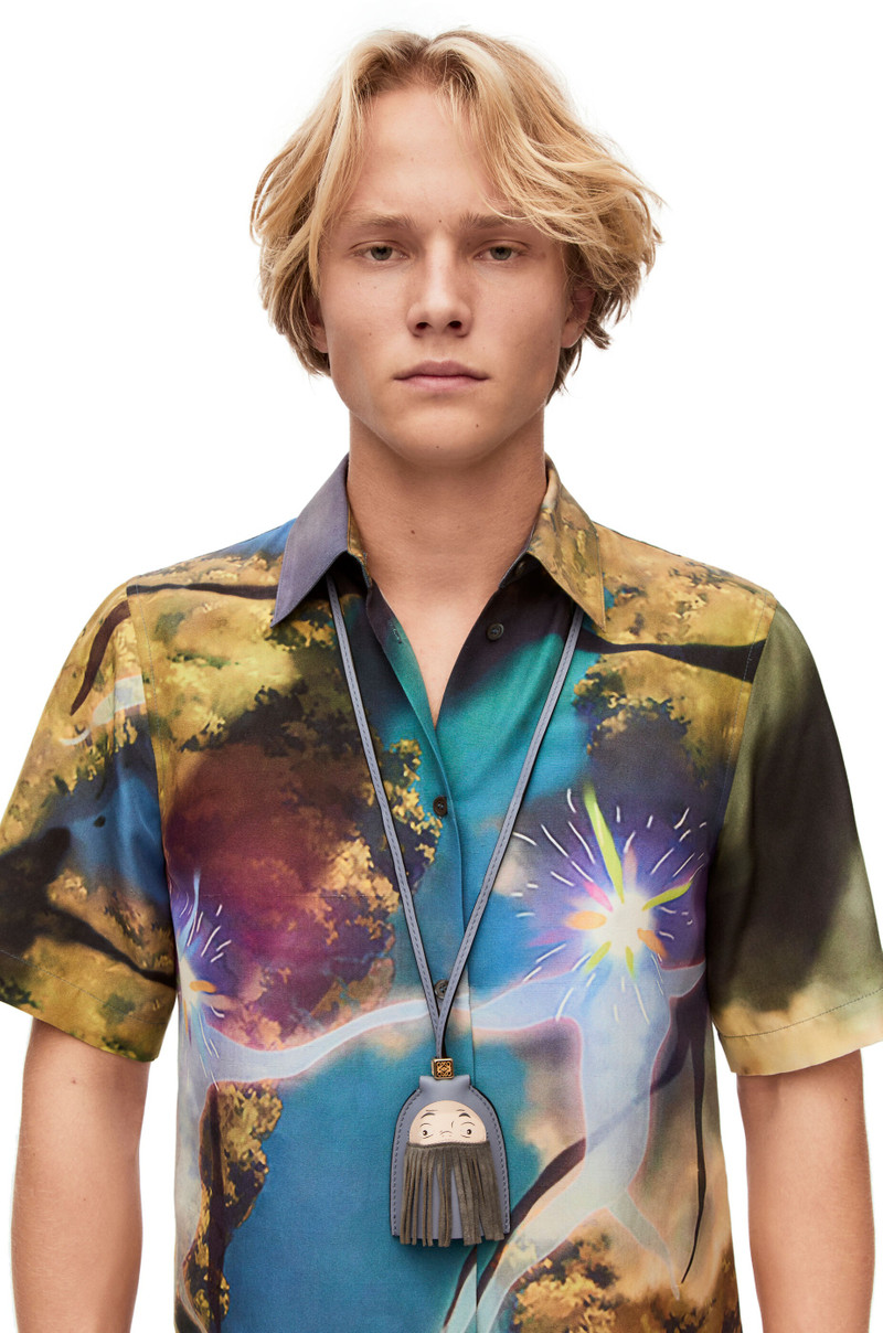 Loewe Markl key fob charm in classic calfskin and brass outlook