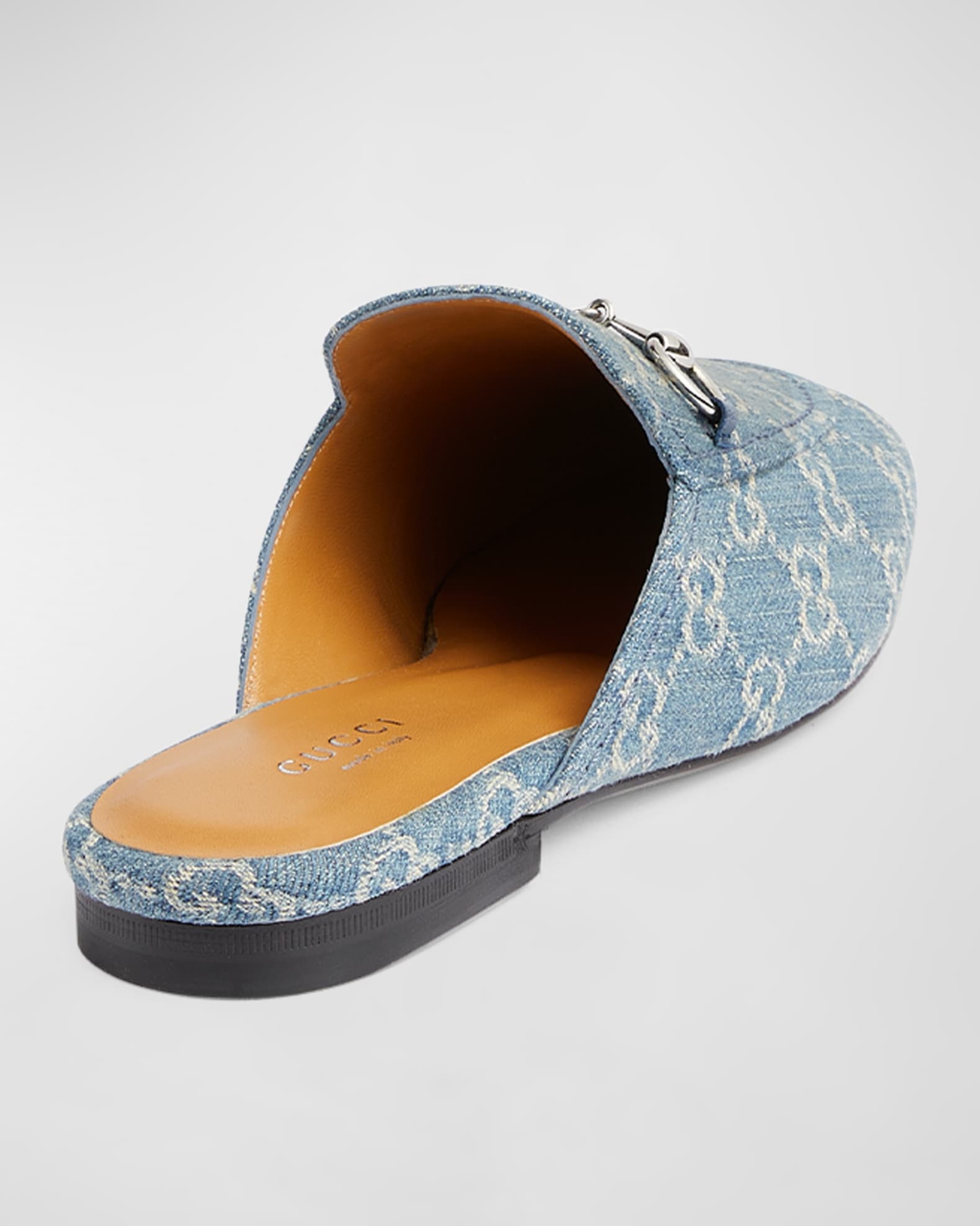 Gucci Princetown Horsebit Denim Slippers - 2