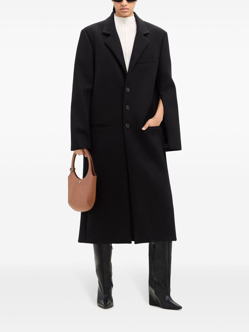 courrèges tailored long wool blend coat outlook
