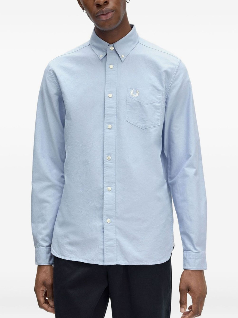 logo-embroidered button-down shirt 4