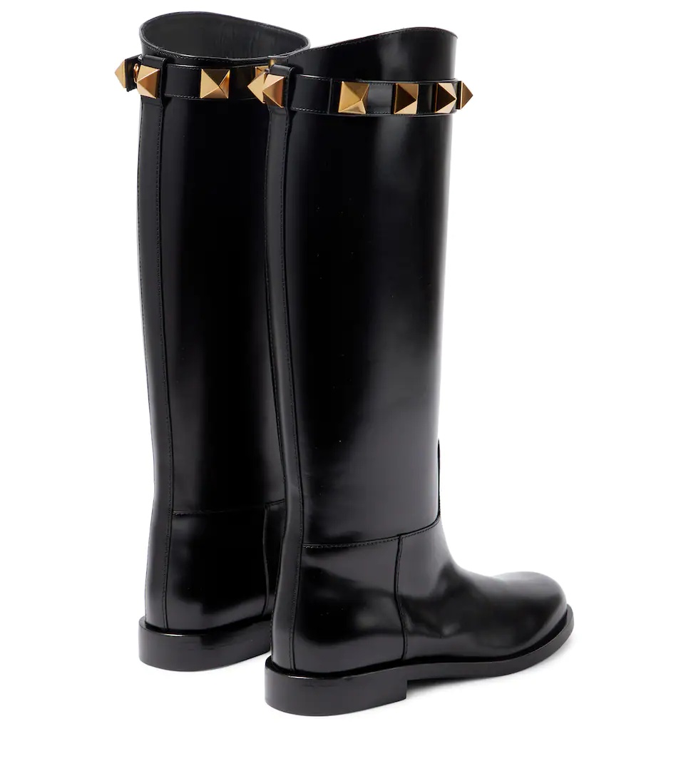 Roman Stud leather knee-high boots - 3