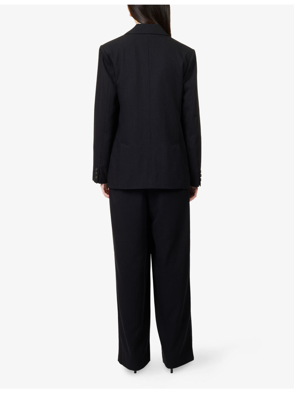 Oversized Notched-Collar Woven Blazer - 4