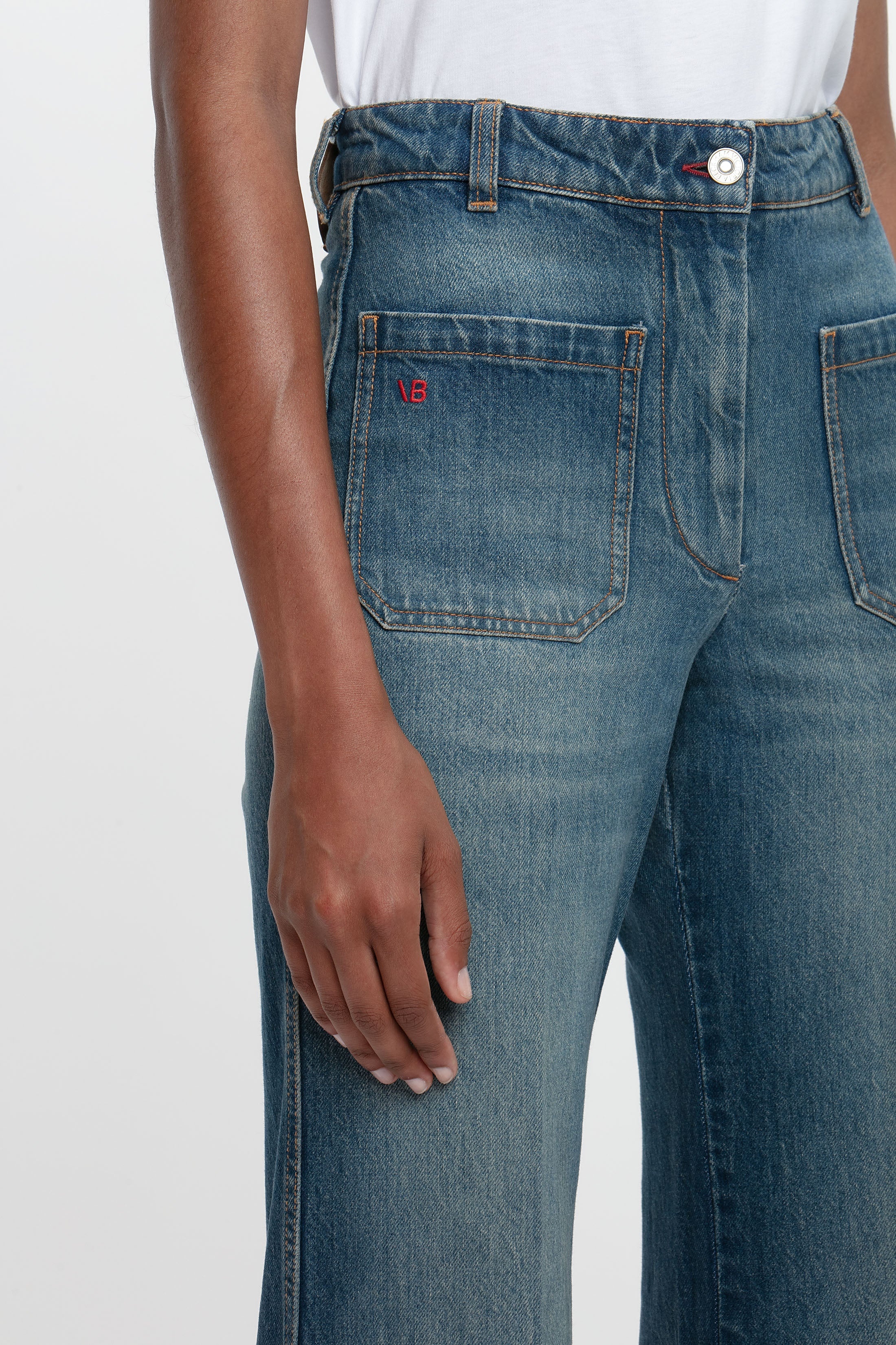 Exclusive Alina High Waisted Stretch Jean In Mid Blue - 5