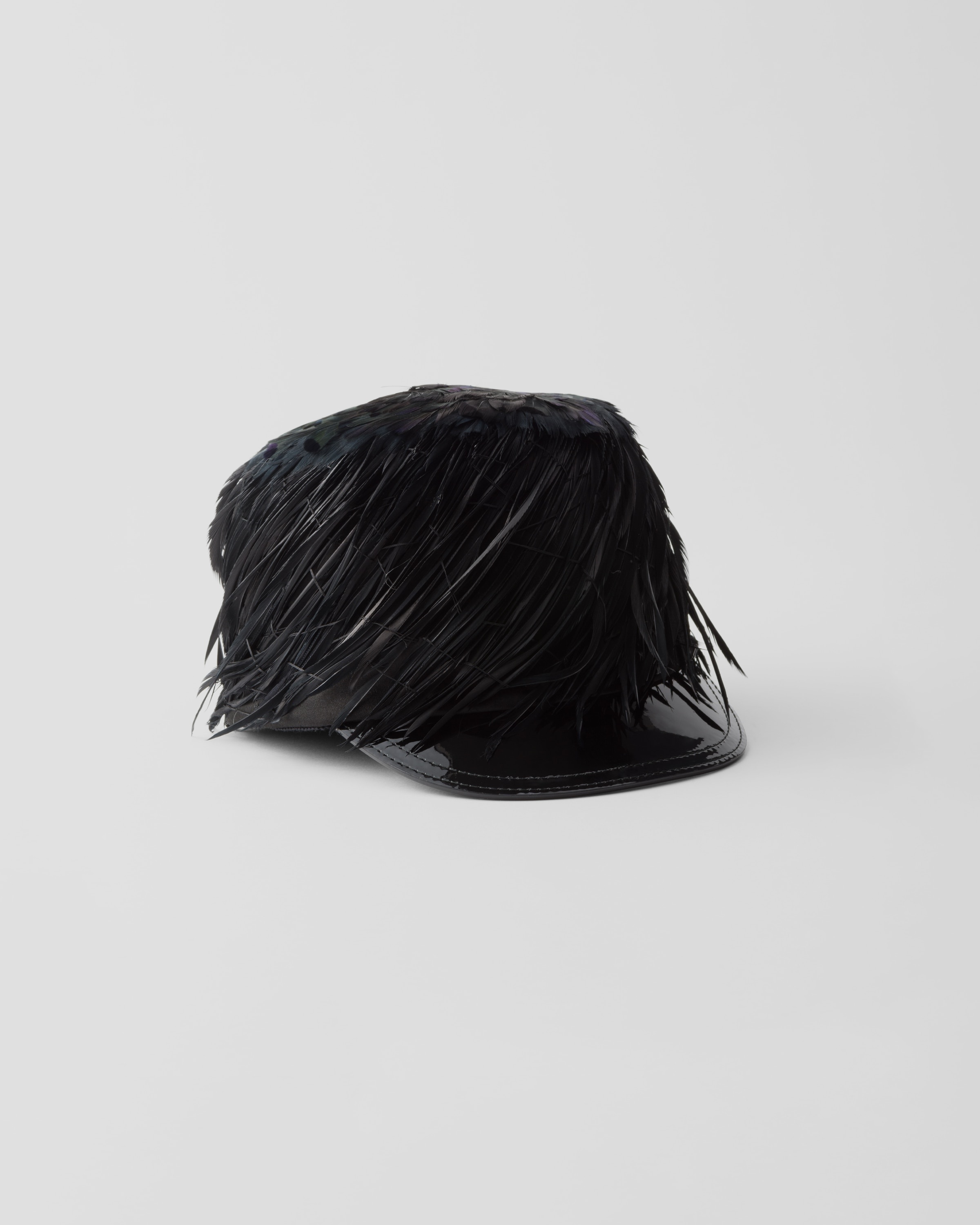 Patent leather and feather hat - 1