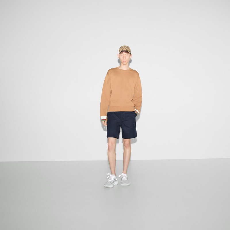 GUCCI Cotton sweater with Gucci intarsia outlook