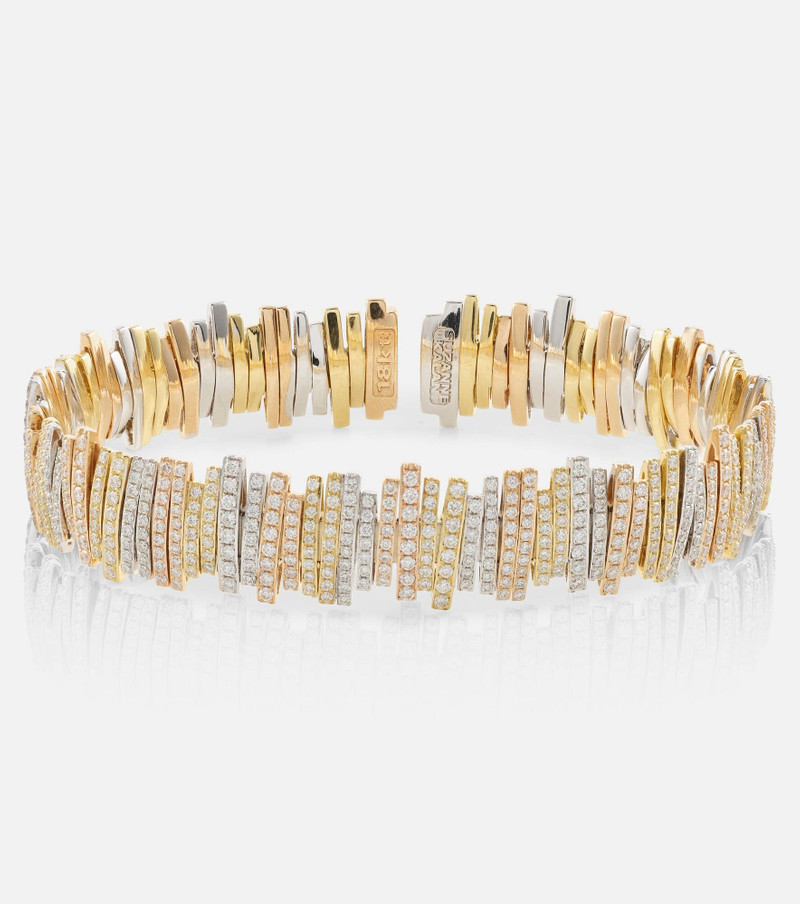 18kt yellow, rose, and white gold bracelet with diamonds 1