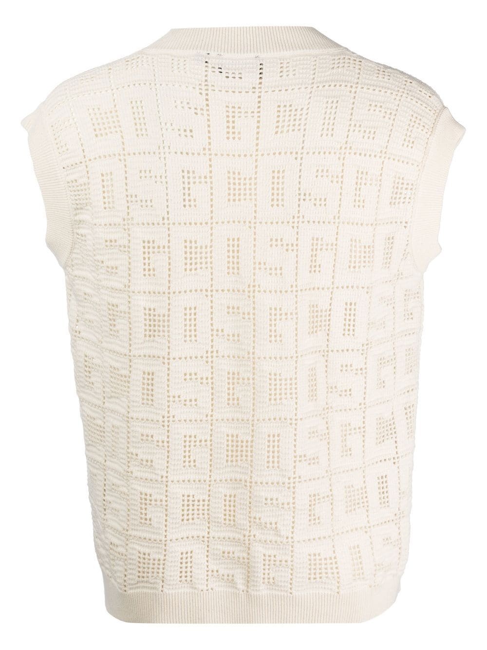 monogram macramé gilet - 2