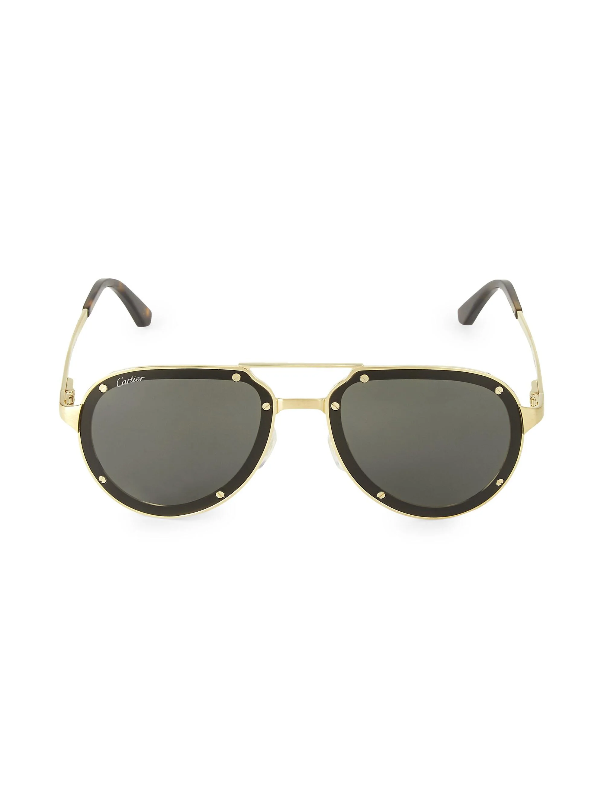Men's 60MM Aviator Titanium Sunglasses - Gold - 1