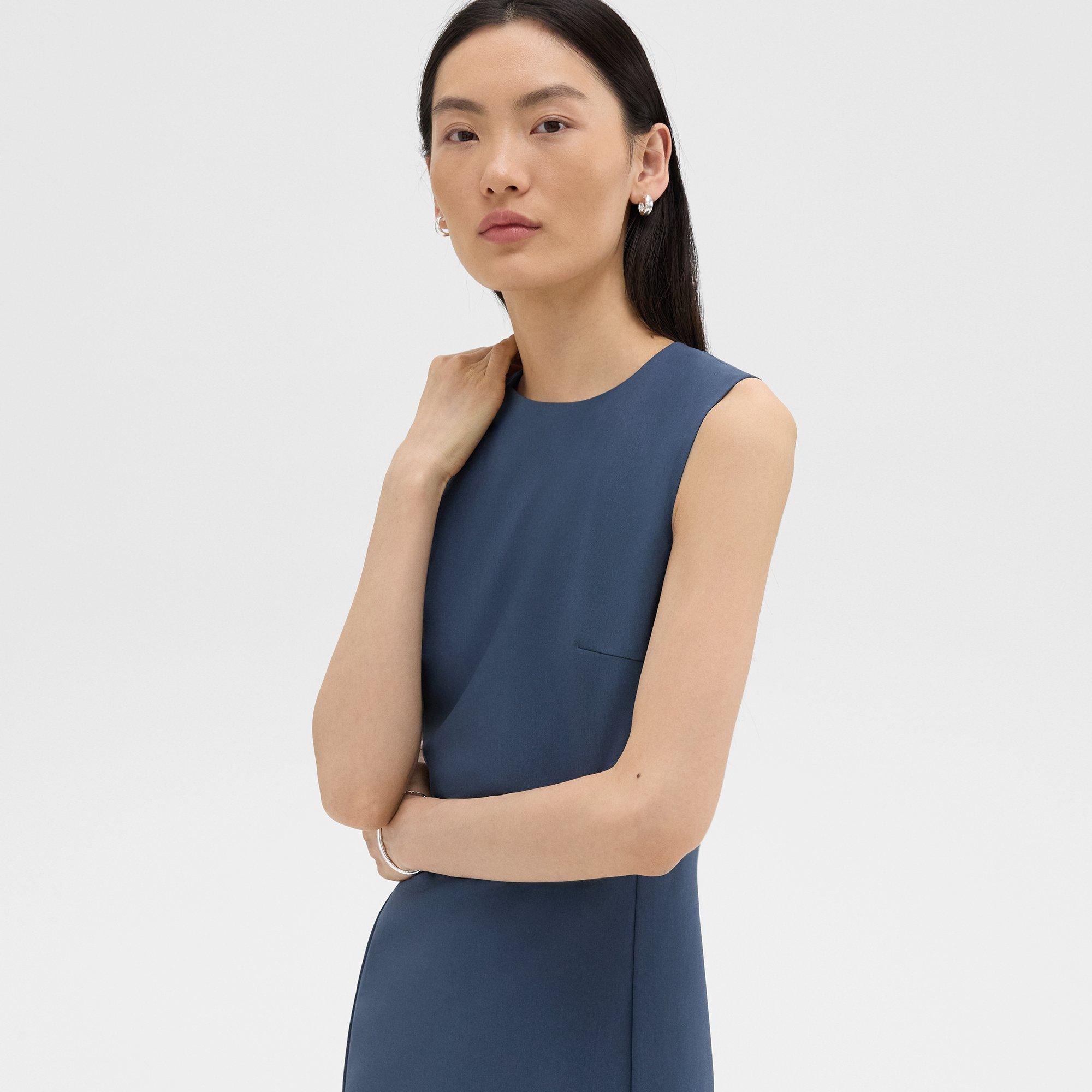 Sleeveless Fitted Dress in Good Wool - 5