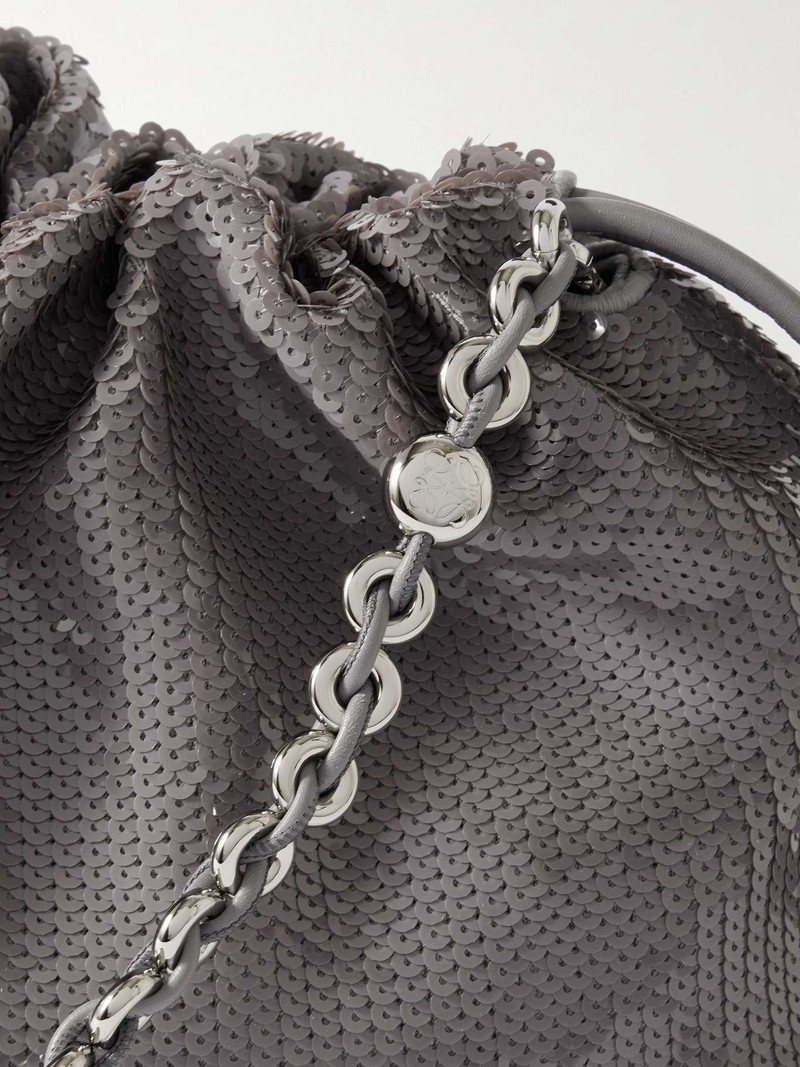 Flamenco sequined leather clutch Gray 4