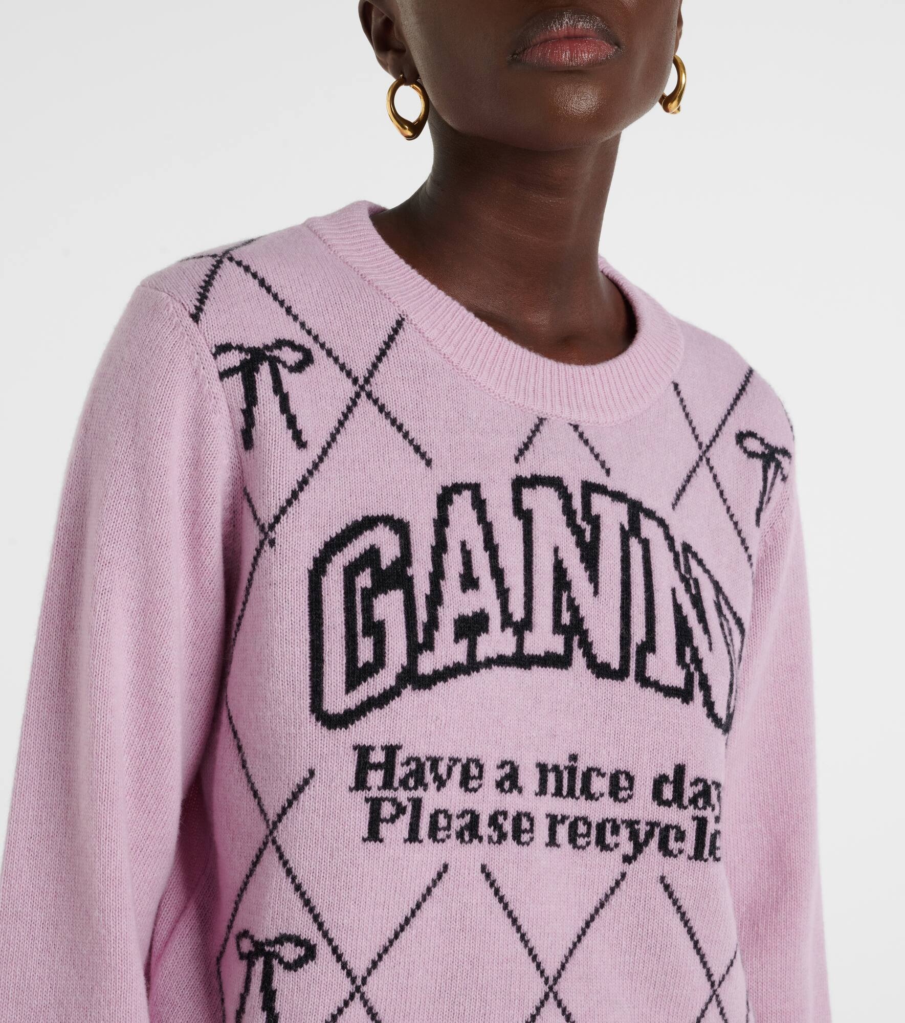 Logo intarsia wool-blend sweater - 4