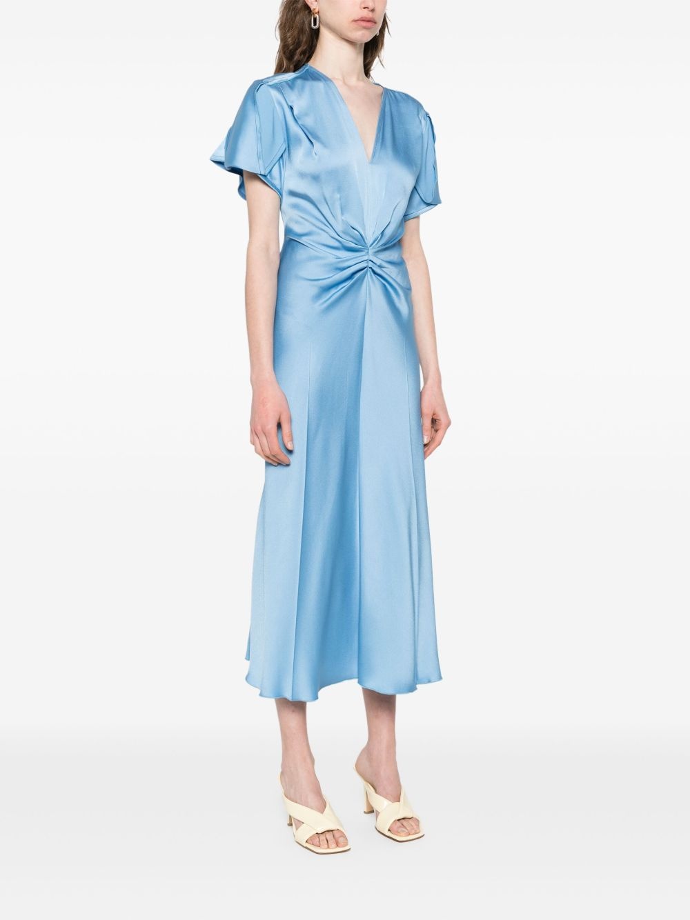 gathered-waist maxi dress - 3