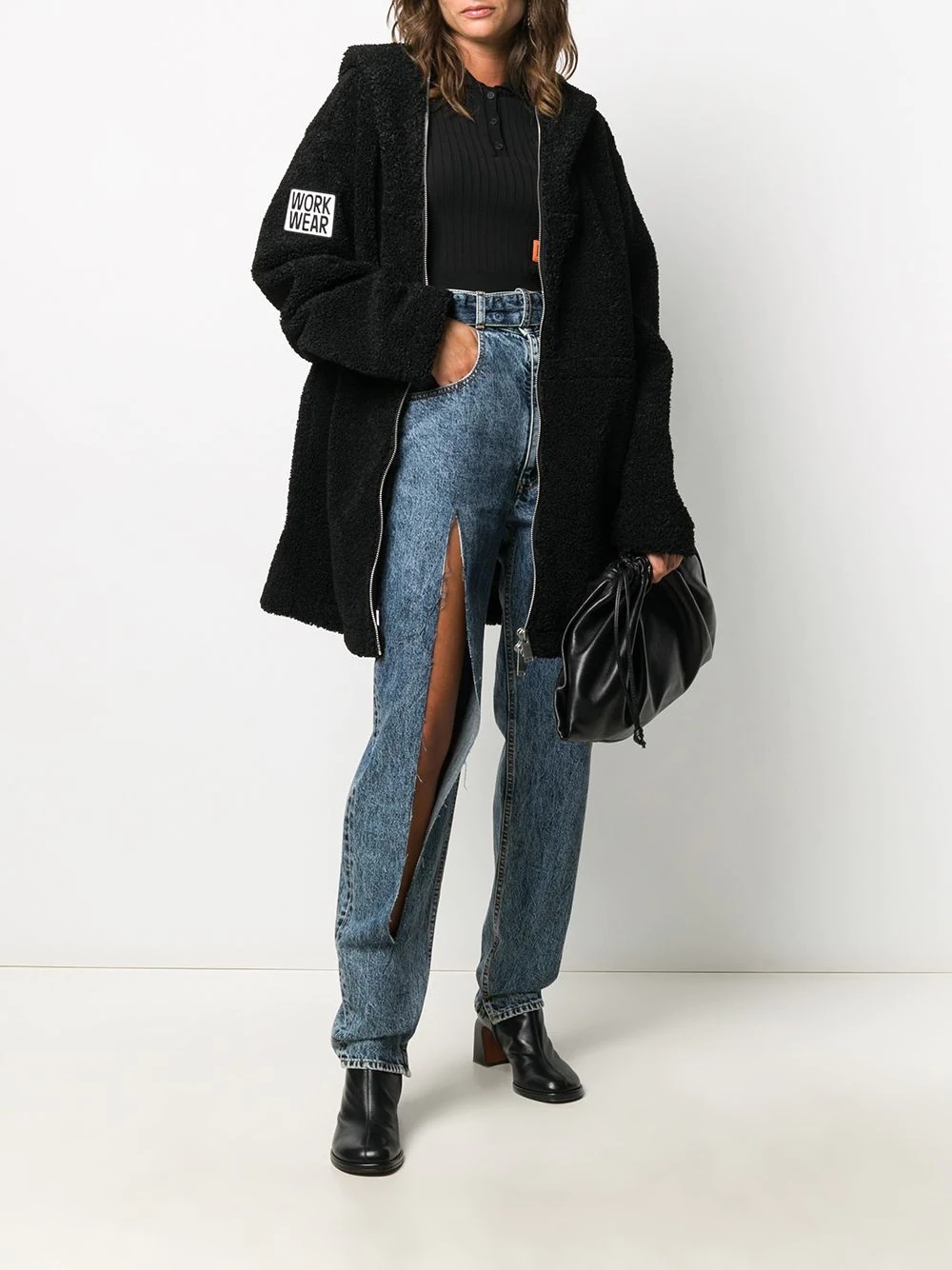 oversized hooded coat - 2