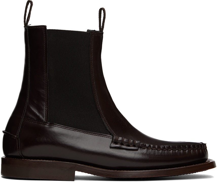 HEREU Brown Alda Chelsea Boots | REVERSIBLE