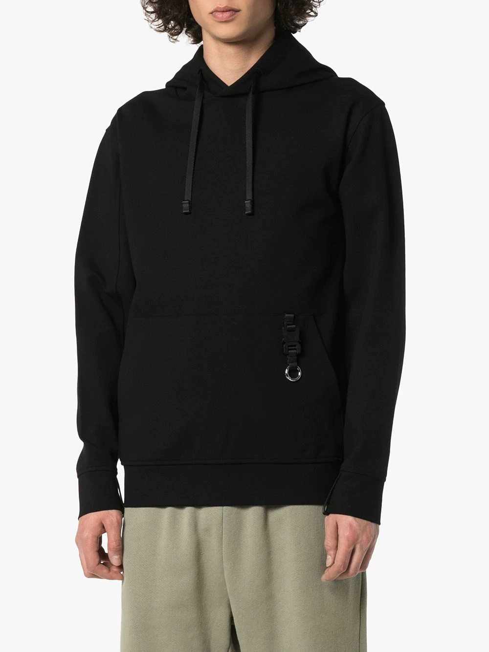 metal clip drawstring hoodie - 3