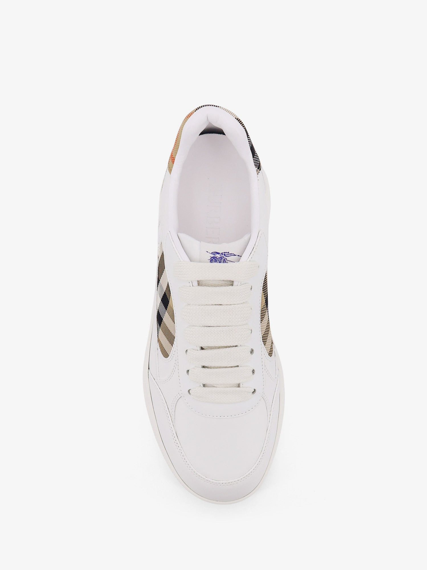 Burberry Low-Top Leather Sneakers With Check Inserts - 5