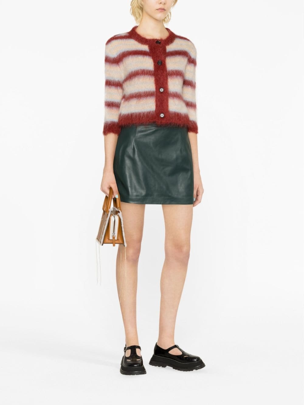 high-waist mini leather skirt - 2