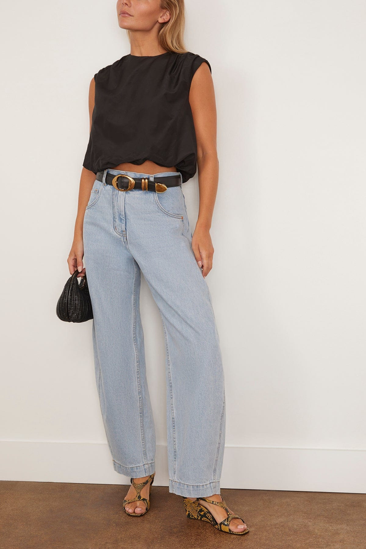 Cosma Gathered Sleeveless Top in Black - 2