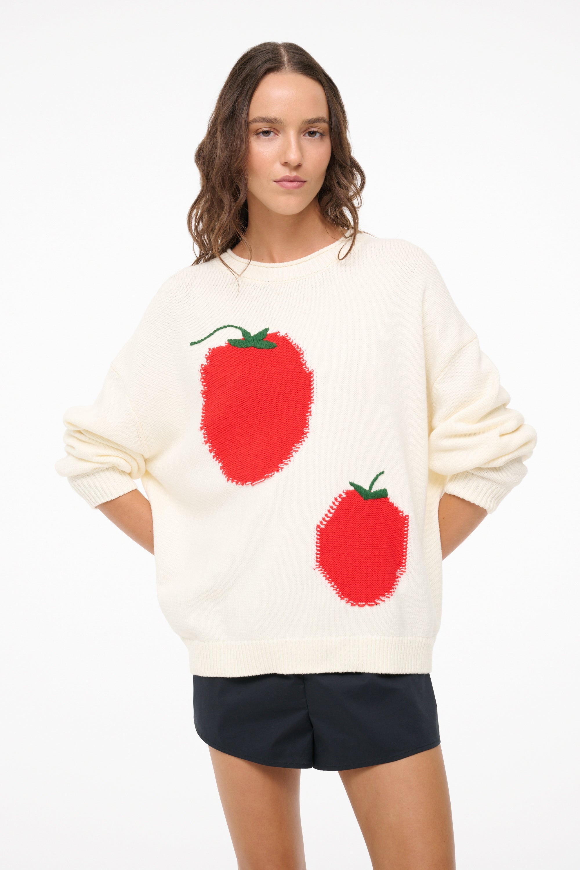 STAUD GIADA SWEATER ROMA IVORY - 4
