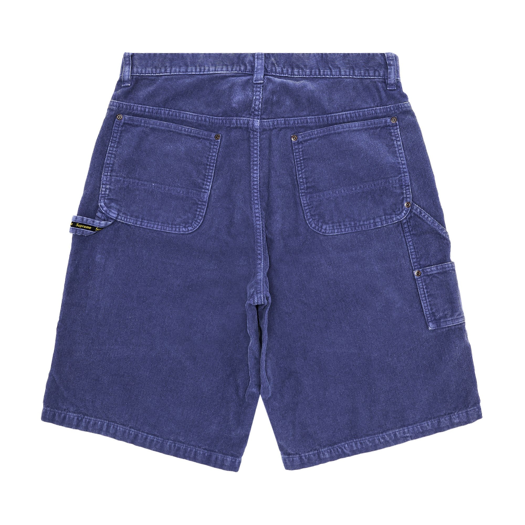 Supreme Washed Corduroy Double Knee Painter Short 'Blue' - 2