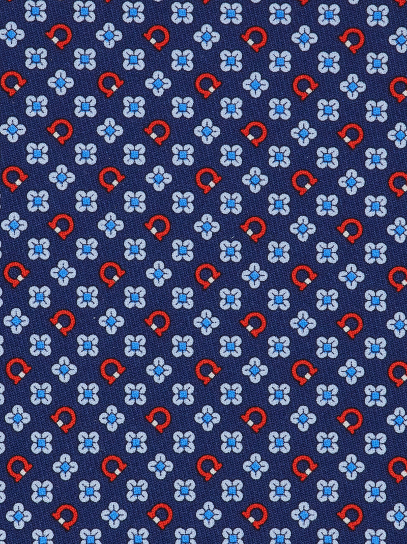 FERRAGAMO Gancini flower print silk tie outlook