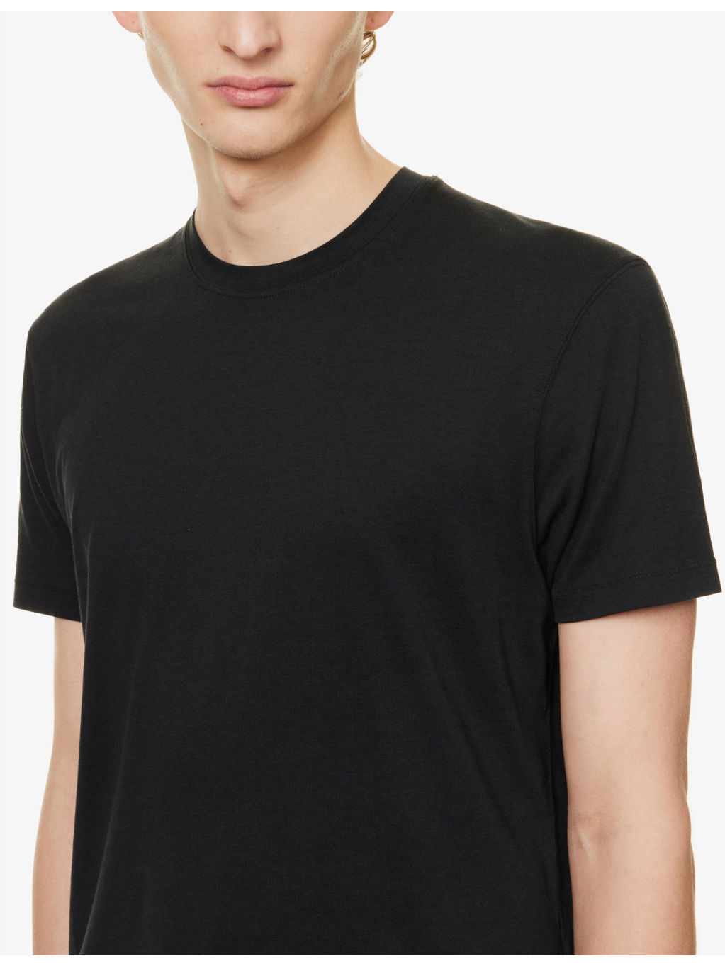 Brand-embroidered crewneck cotton-blend T-shirt - 5