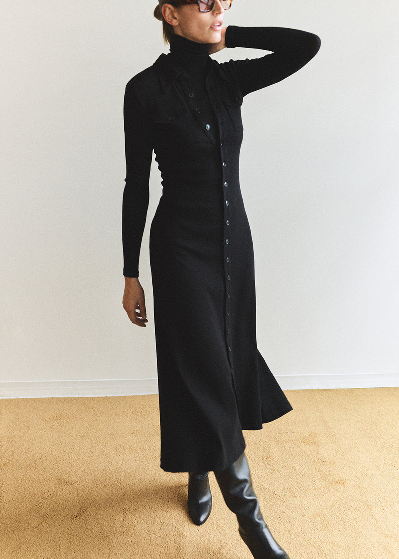 Amina Polo Dress In Black 3