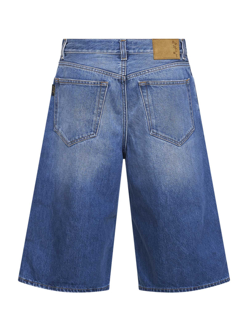 HAIKURE Blue cotton denim New Becky Bermuda shorts outlook