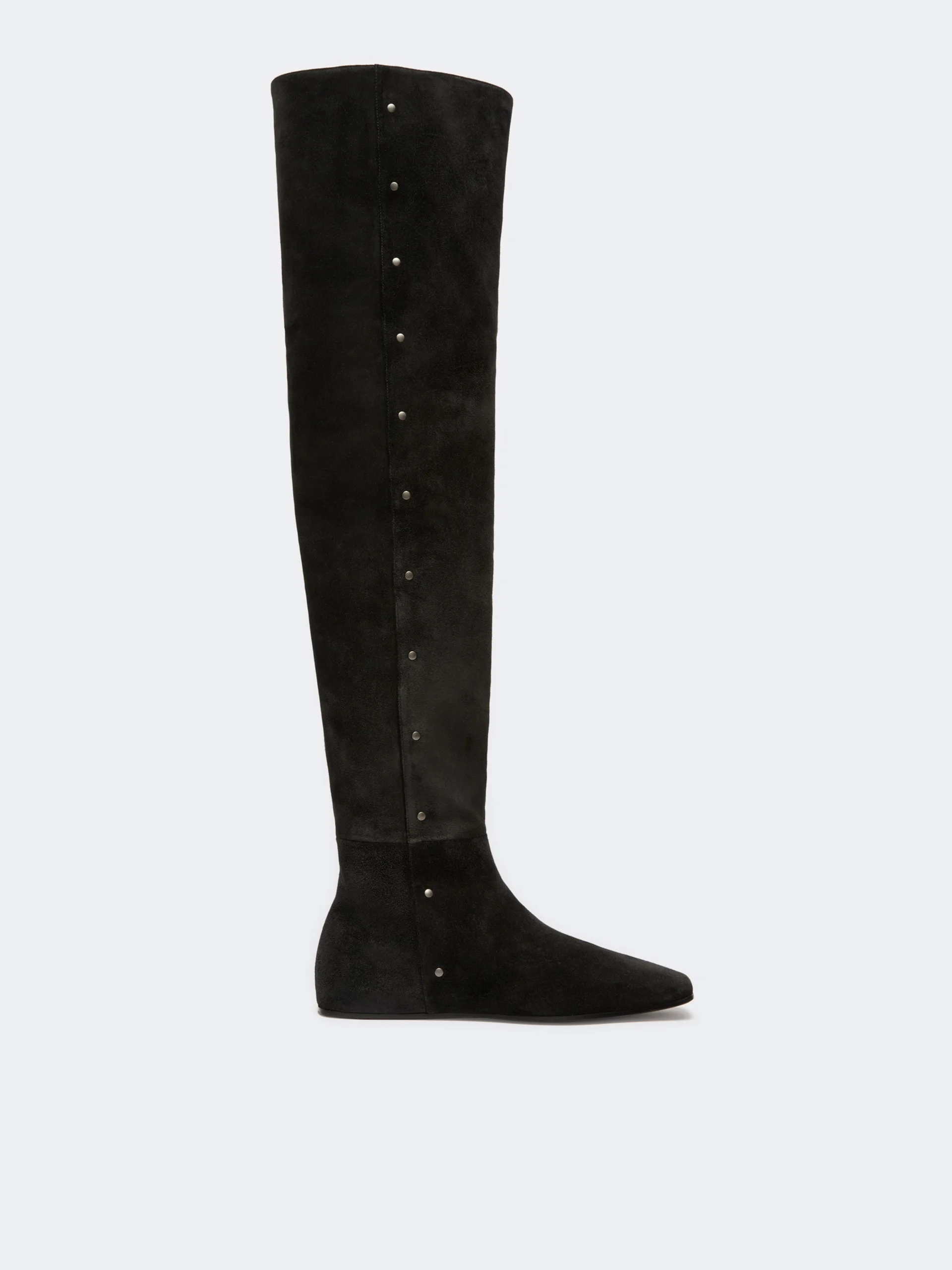 PIETRA Studded split leather boots - DARK GREY - 1