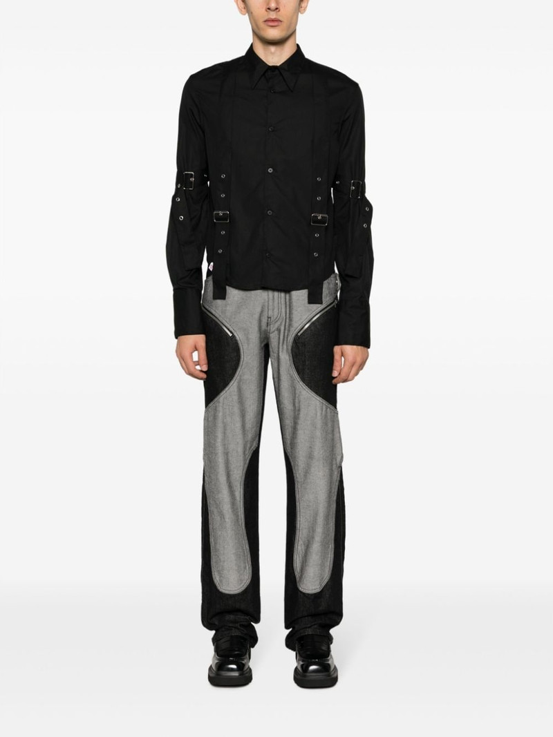 CHARLES JEFFREY LOVERBOY buckled organic cotton shirt outlook