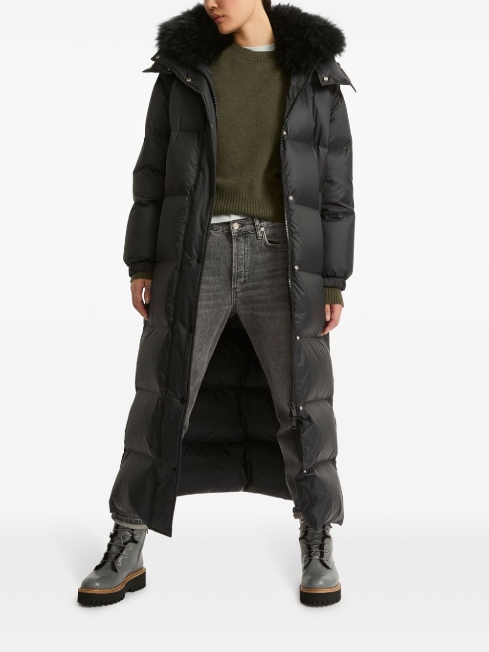 padded-design coat - 2
