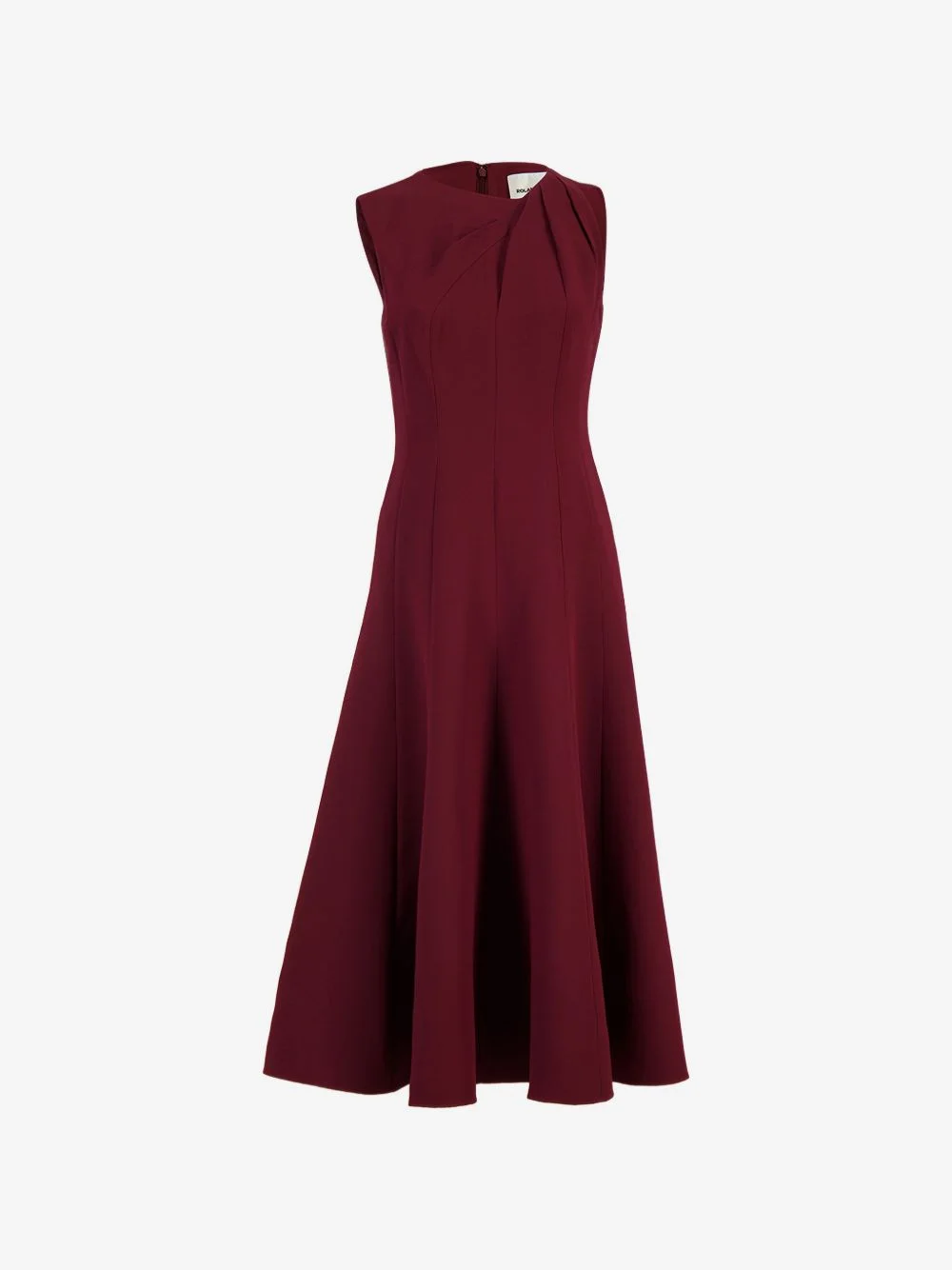draped asymmetric-strap midi dress - 1