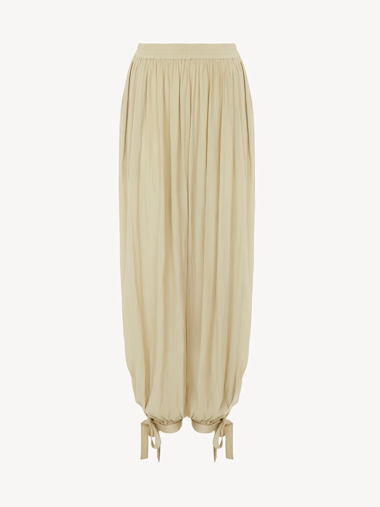 FLUID PLEATED PANTS IN WASHED TECHNICAL SATIN - 1