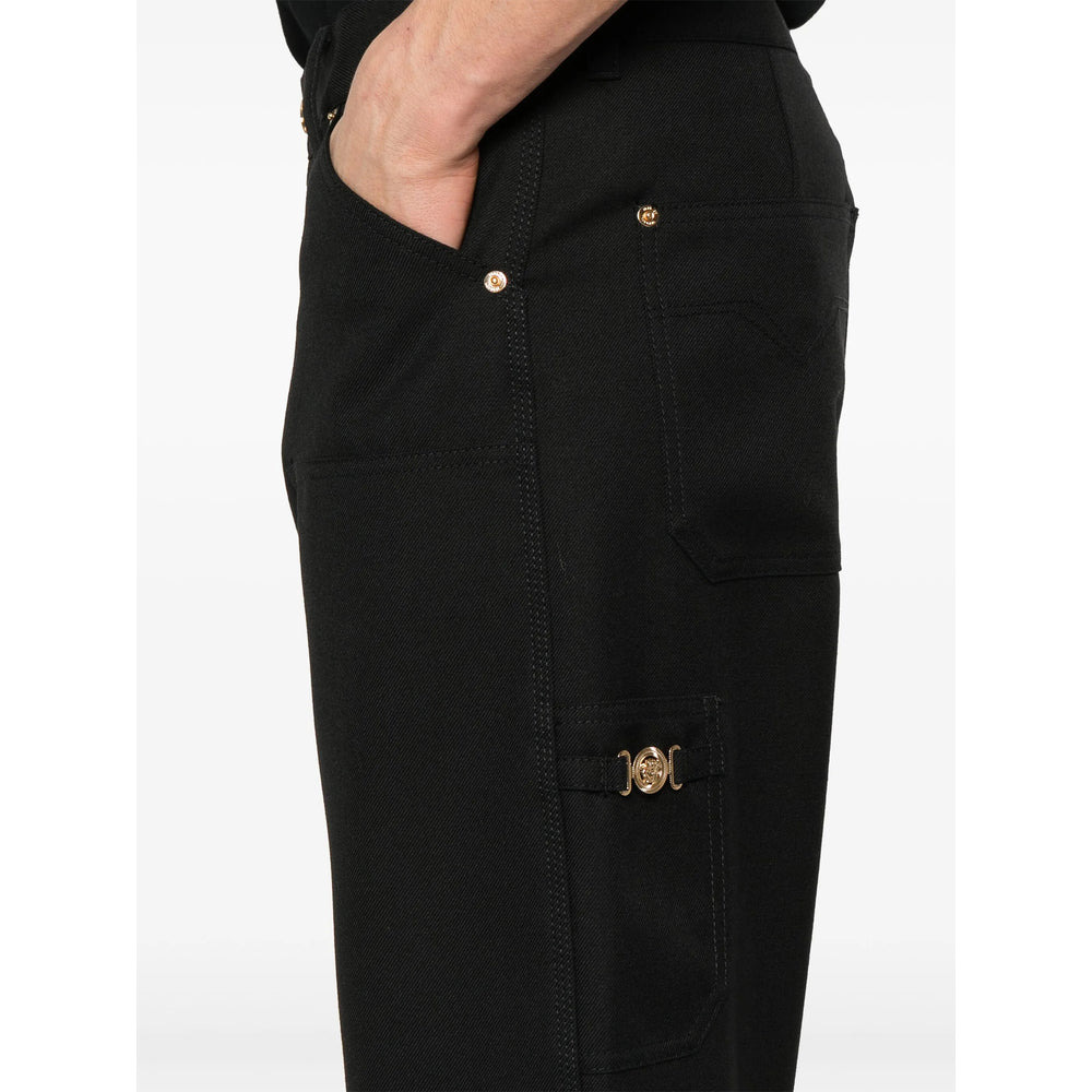 Versace Black Trousers - Regular & Straight-Leg Trousers Men - 5